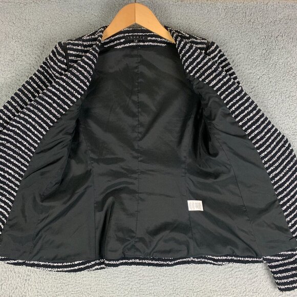 Theory Black and White Striped Blazer - Picture 6 of 13